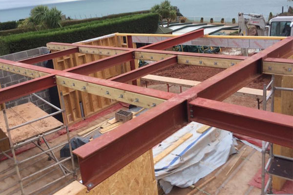 steel framed beam used for construction