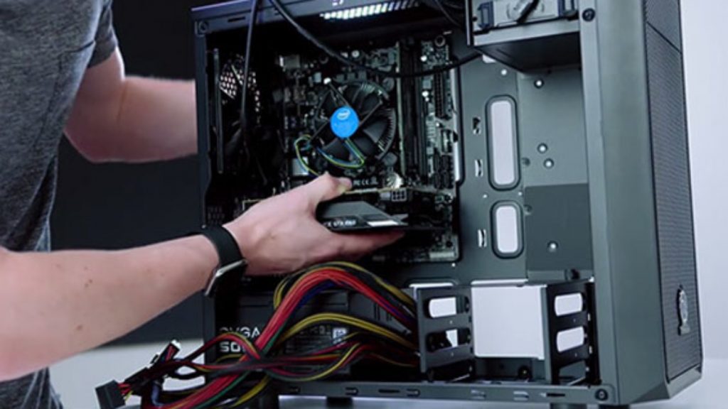 a man building a pc 