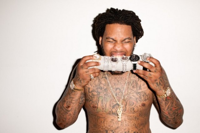 waka flocka shirtless and showing off his collection of wrist watches