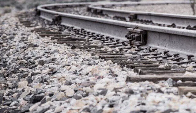 small sized gravel on a rail track