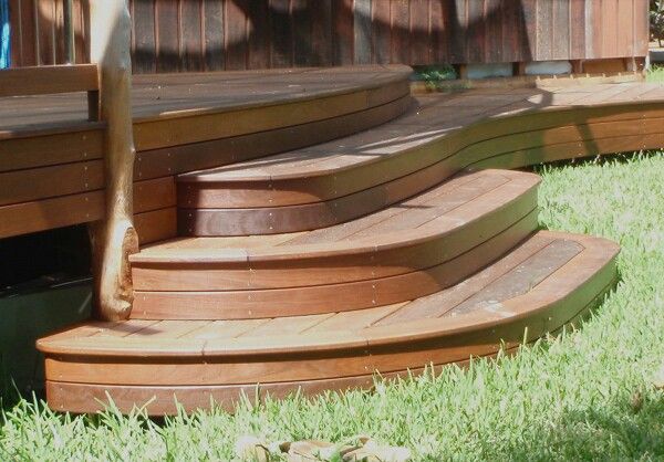 a round staircase made of wooden material