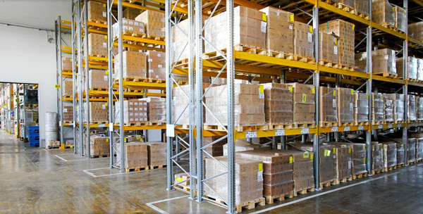 a palletized structure used to store goods